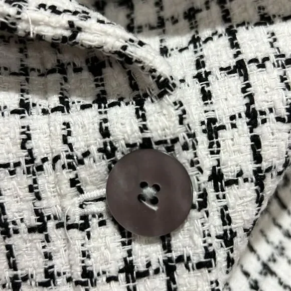 J. Crew Factory Tweed collared lady jacket Black and White NWT - Picture 9 of 13